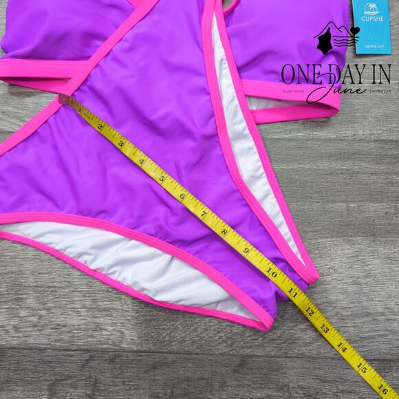 Cupshe High Cut Keyhole Bikini Swimsuit Size M - Picture 6 of 7